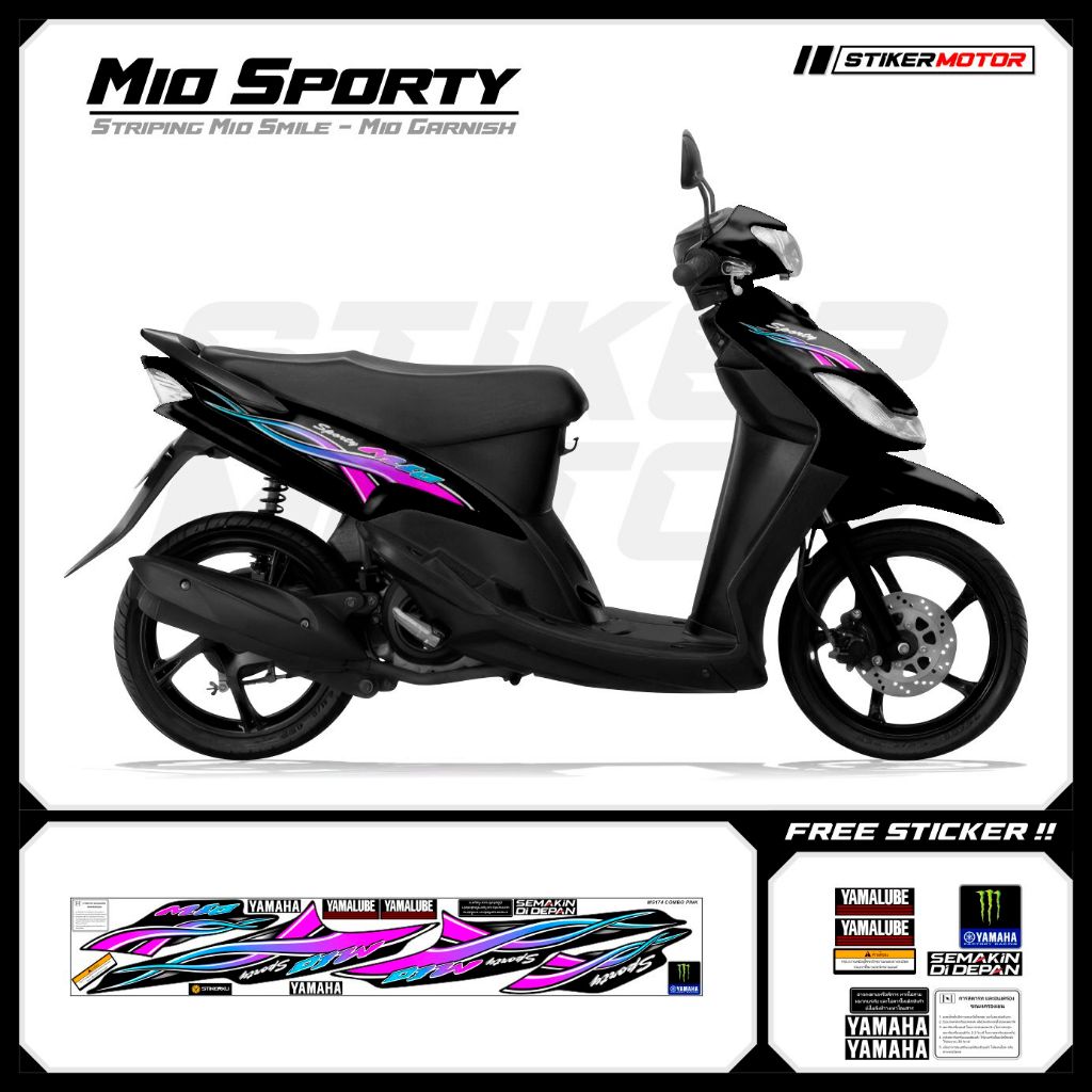 MS174 Striping Sticker Mio Sporty Lis Sticker Strip Mio Automatic Smile ...