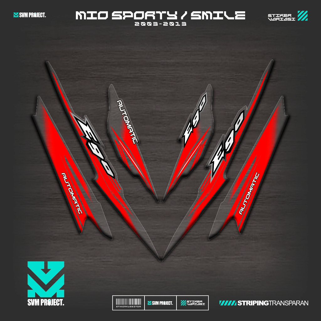 MIO SPORTY UV TRANSPARENT STRIPING MOTIF 65 YAMAHA MIO SMILE GARNIS ...