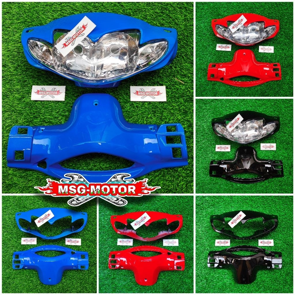 MERAH Shogun 125 shell Red Blue Black plus Shogun 125 R reflector ...