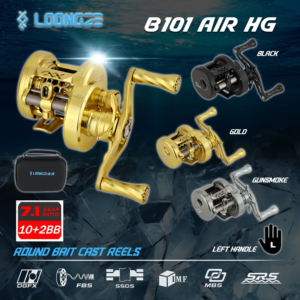 Loongze B101 AIR HG (DBC-1) DC SYSTEM Reel Pancing CNC Baitcasting Left ...