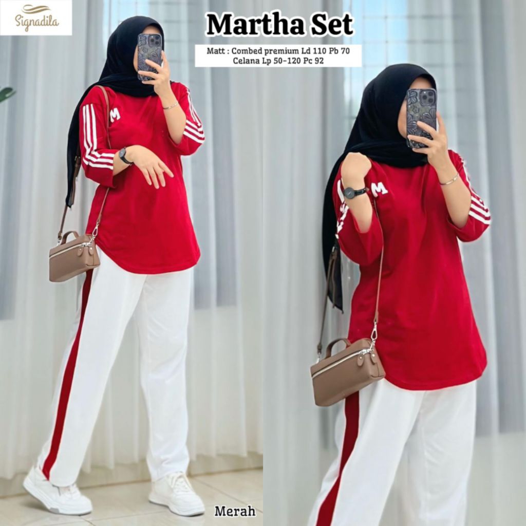 MERAH MARTHA SET RED WHITE//MEGA SET//DESERVATION | Shopee Malaysia