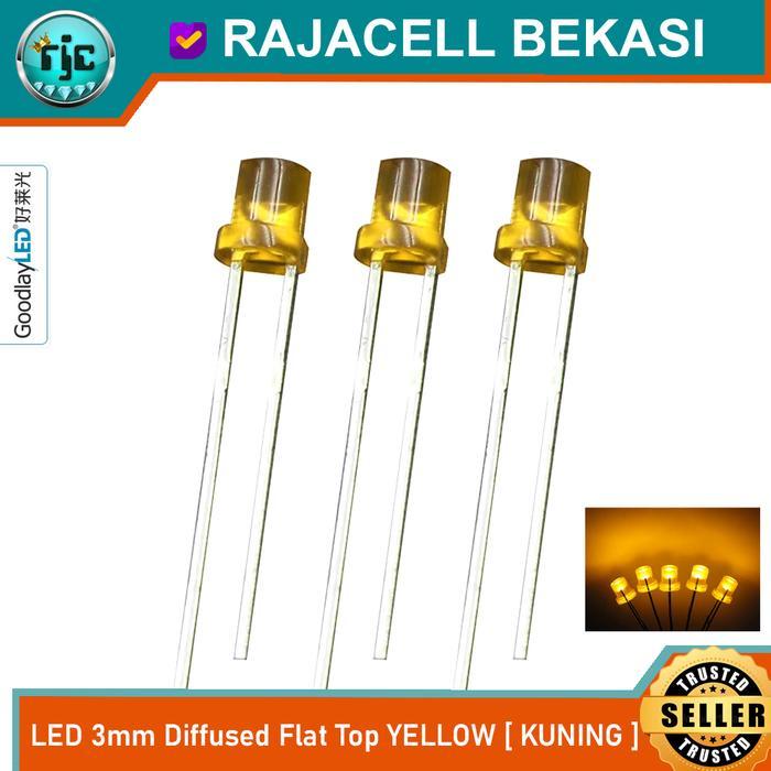 CAHAYA LED 3mm Diffused Yellow Yellow Flat Top 2P Body Diffused Yellow ...