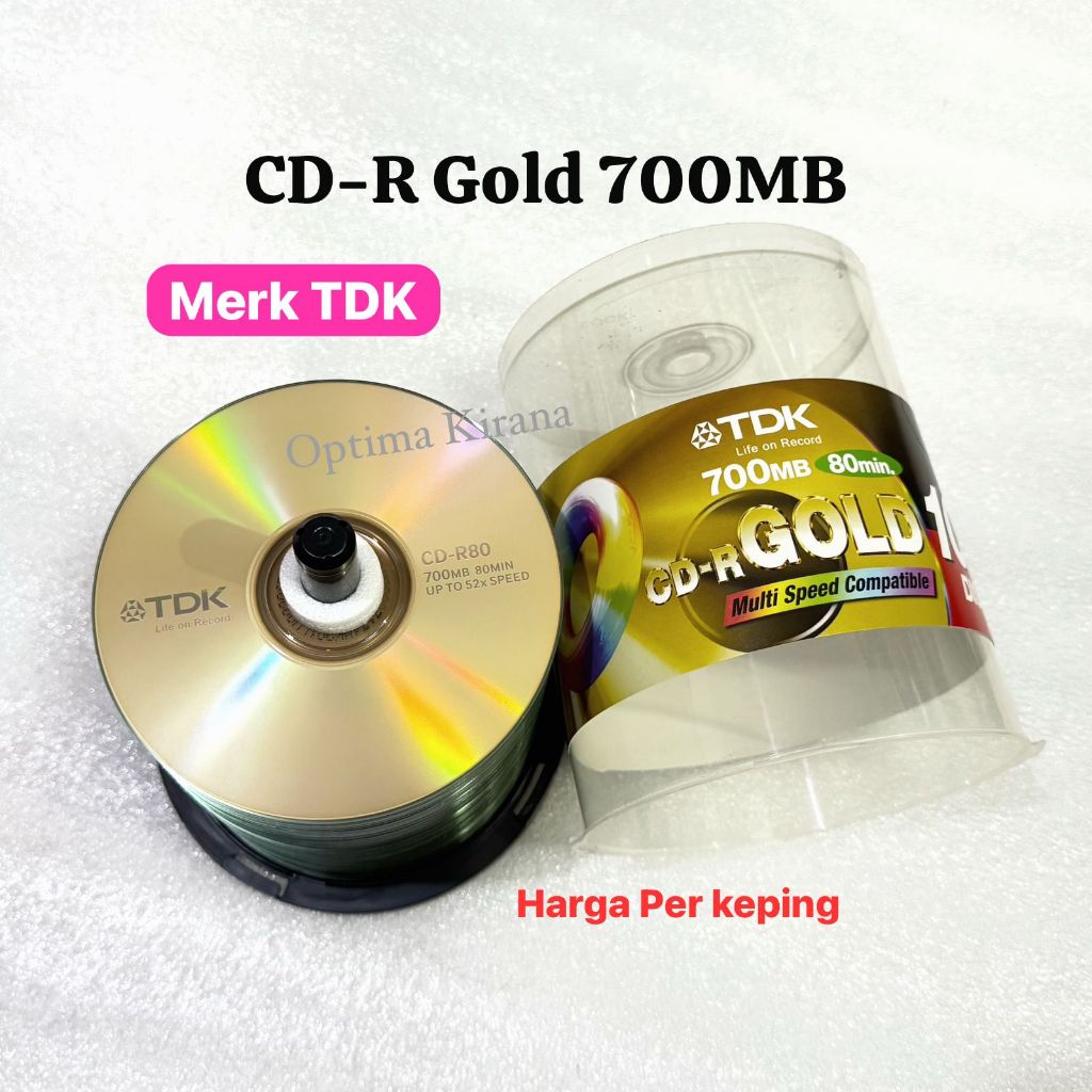 5pcs Blank CD-R TDK Gold 52x Multi Speed Music 80Min PC Data 700MB Burn ...