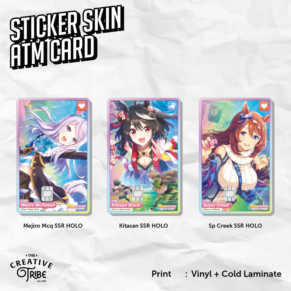 Sticker Skin Card HOLOGRAM Uma Musume - Vinyl ATM Debit Credit Emoney ...