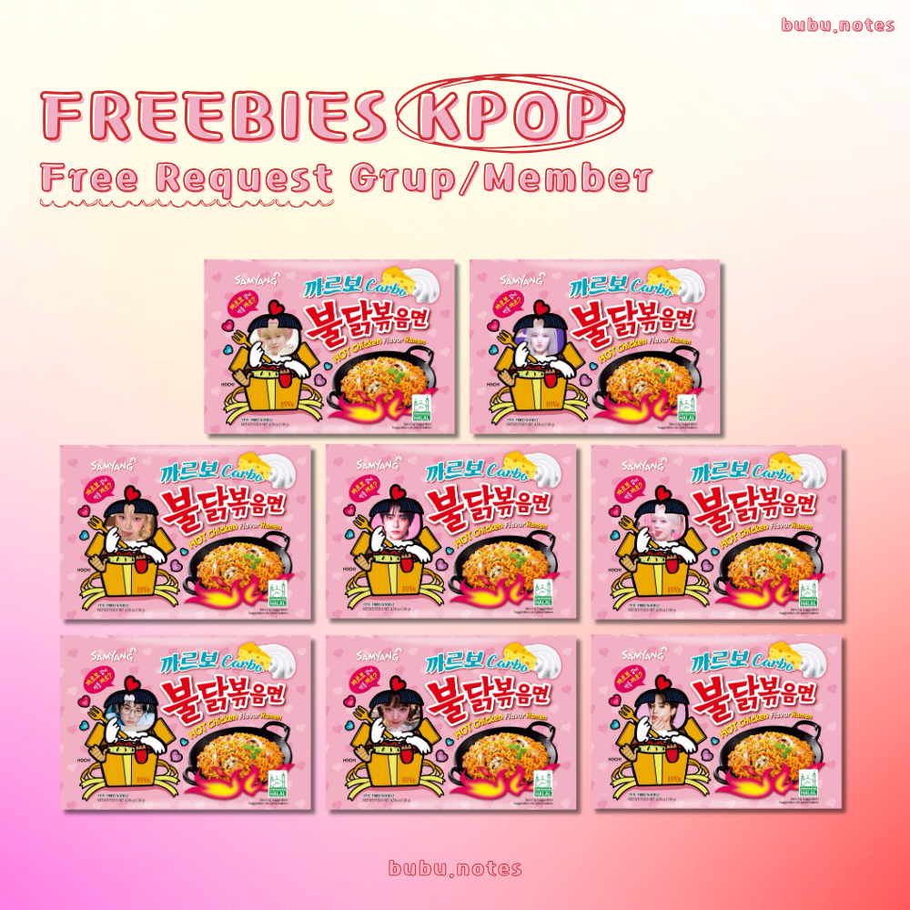 [30 Pcs] Samyang Carbonara ver Freebies Kpop Ala Selkor Lucu Freebies ...