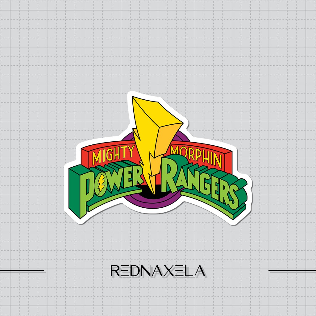 Power Rangers Mighty Morphin Logo Vinyl Stickers, Suitcase Stickers ...