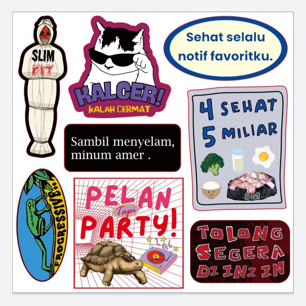 Aesthetic Fun Kalcer Pack Sticker Plan But Party 4 Healthy 5 billion ...