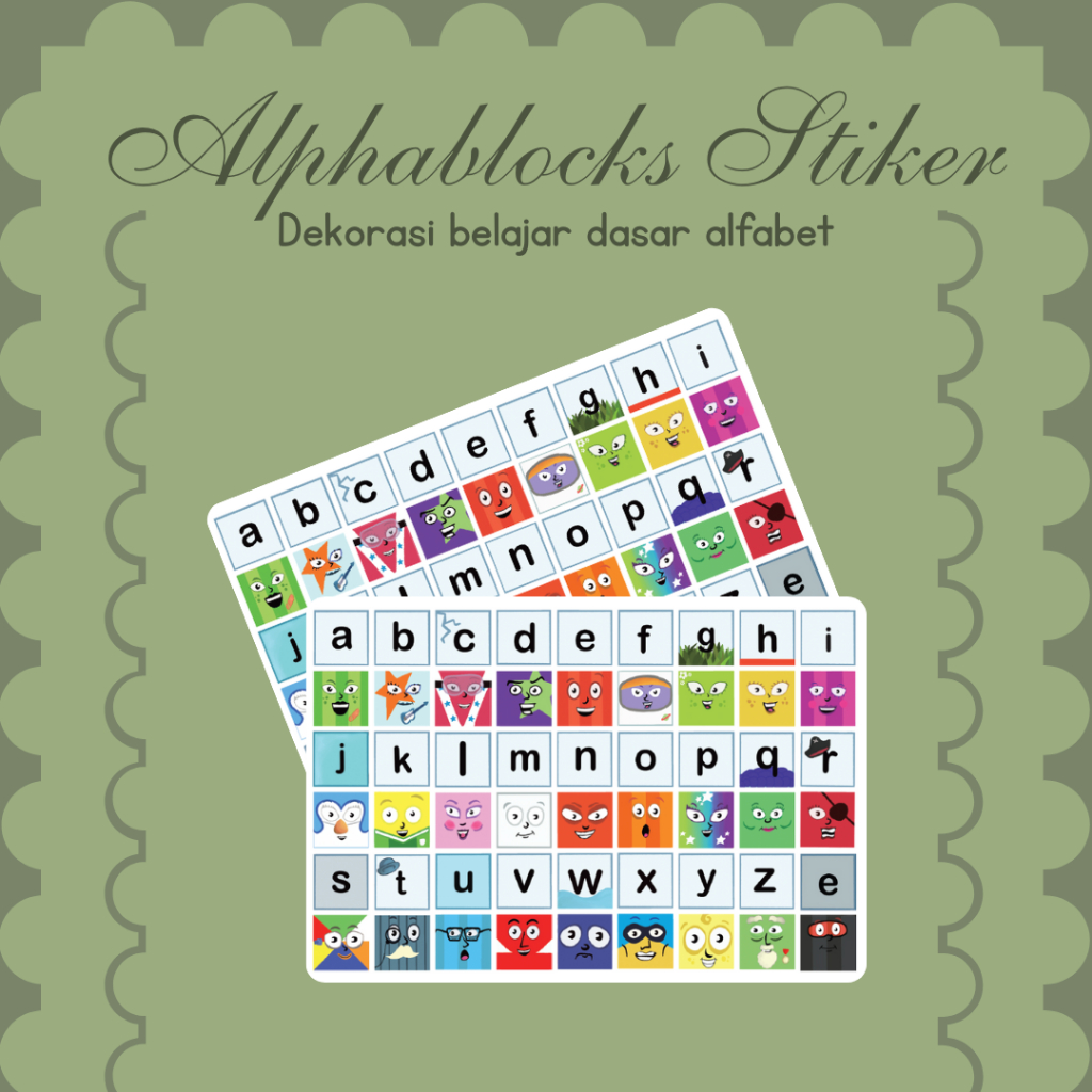 54pcs Alphabet blocks Waterproof Sticker | Math Link Toy mathcube ...