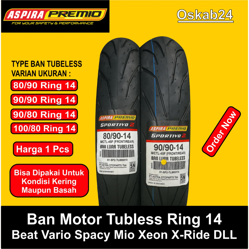 ASPIRA PREMIO SPORTIVO 2 MOTORCYCLE TIRES SUITABLE FOR BEAT VARIO MIO
