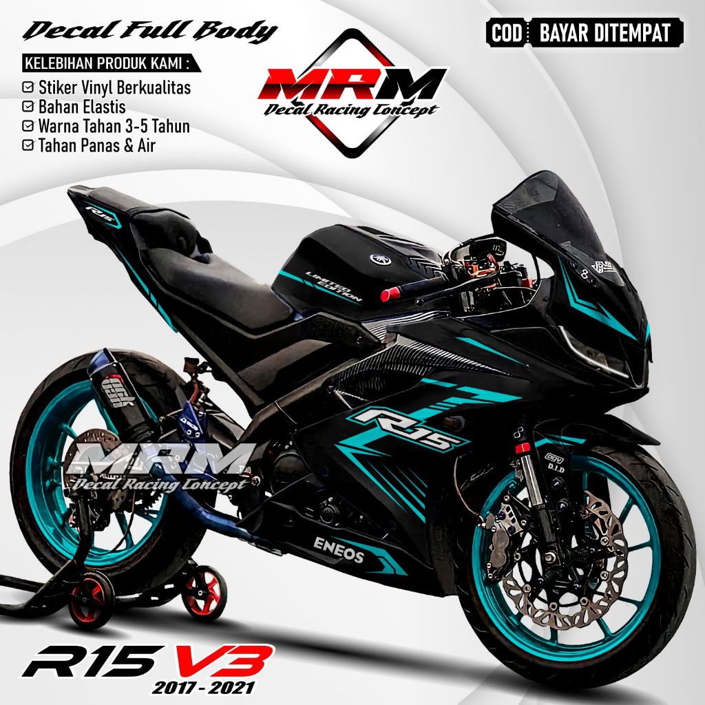 Latest - Decal Sticker R15 V3 Fullbody Sticker Motorcycle R15 V3 Full ...
