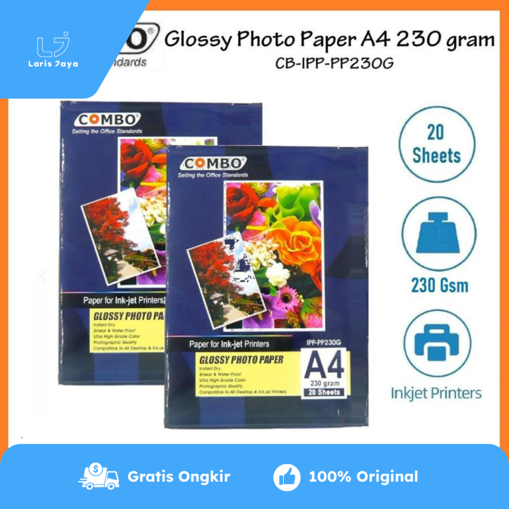 Combo A4 Photo Paper 230 gsm 20's (Glossy Photo Paper) | Shopee Malaysia