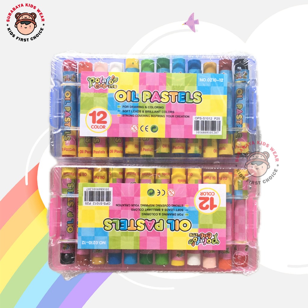 Oil Pastels Crayons, 12 Colors for Drawing and Coloring | Shopee Malaysia