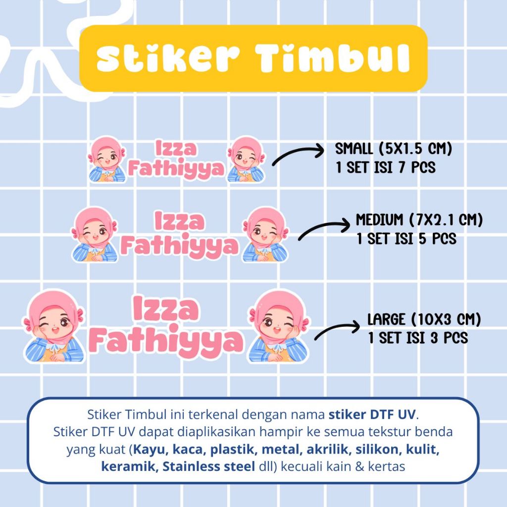 UV DTF STICKER CUSTOM RAISED STICKER CHARACTER NAME PICTURE WATERPROOF ...