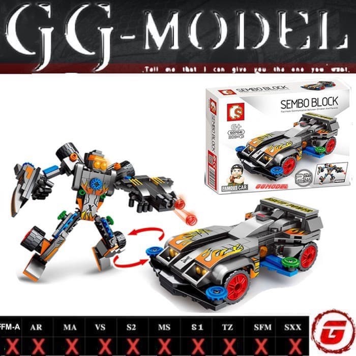 Rep TAMIYA SEMBO BLOCKS 2 IN 1 MINI 4WD TRANSFORMATION TRIDAGGER ...
