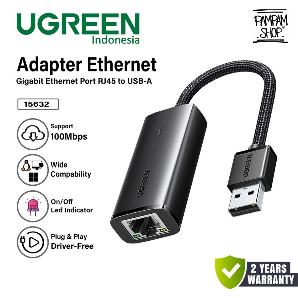 Ugreen 15632 Adapter USB 3.0 to RJ45 LAN Gigabit up to