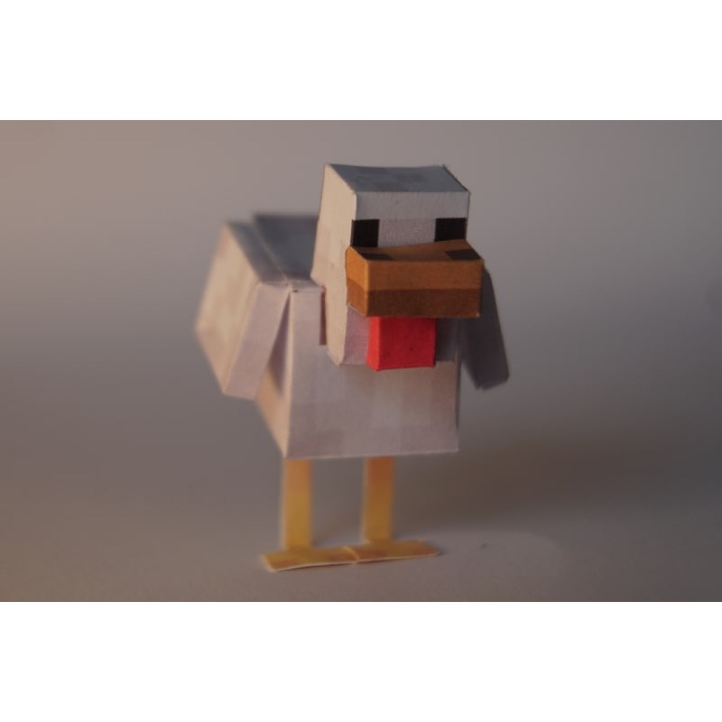 Chicken Animal Minecraft Papercraft (finished form as in photo and ...
