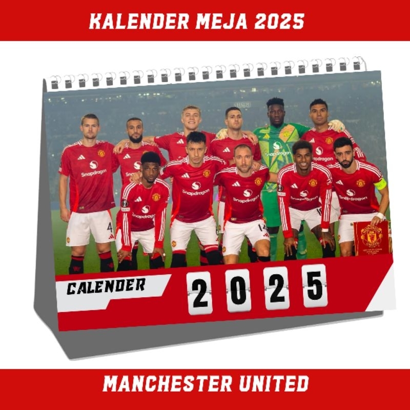 Manchester United 2025 Desk Calendar Shopee Malaysia