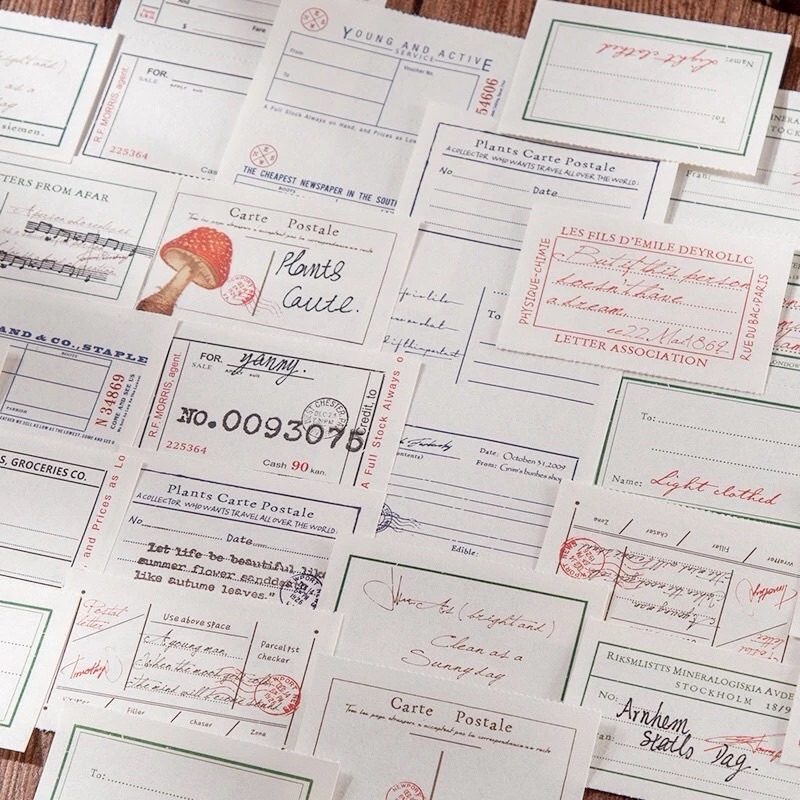 15 sheets Mix Memo Labels and Decorative Paper Frames for Vintage Retro ...
