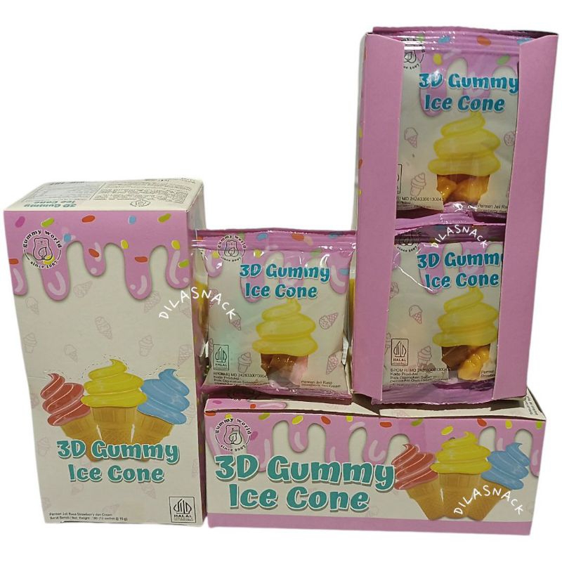 Yupi Jelly Candy 3d Gummy Ice Cone 1 Box Contains 12 Yupi Shape Ice