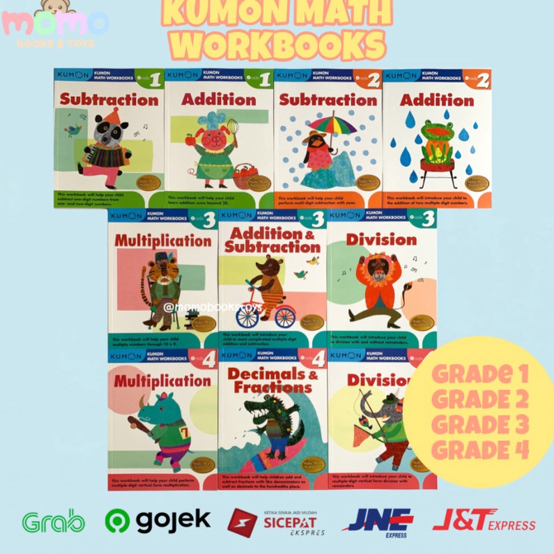 CODE P4H MOMO KUMON Math Workbook Grade 1 2 3 4 Mathematics Book ...