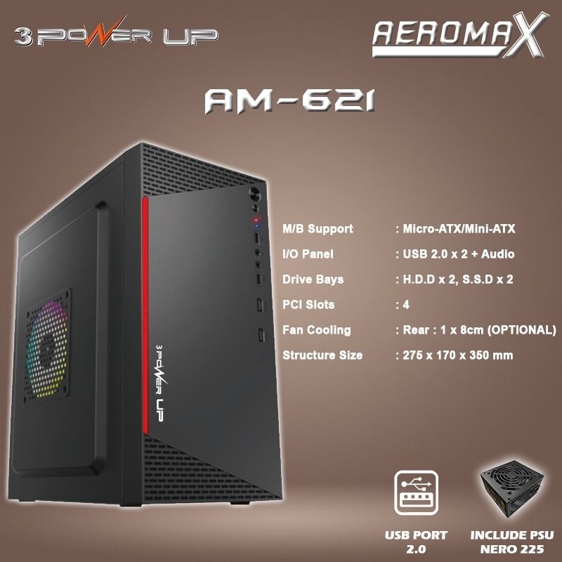 Standard Office M-Atx Computer PC Case + 500watt Powersupply | Shopee ...