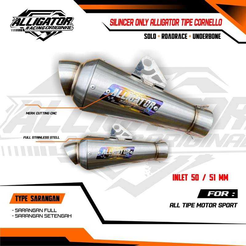 Original Fantera Model Exhaust Silincer alligator inlet 50 mm | Shopee ...
