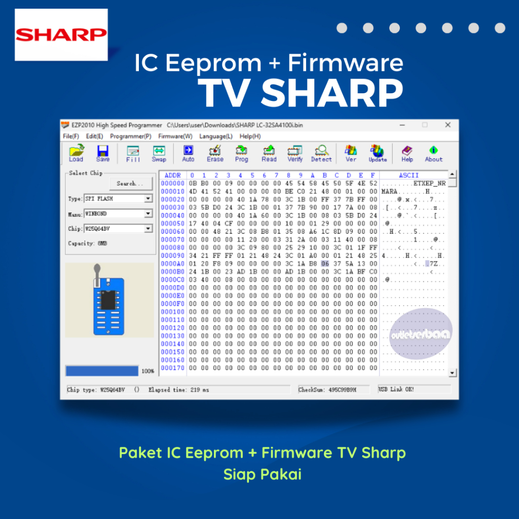 Ic Eeprom Plus Firmware TV SHARP Ready to Use | Shopee Malaysia
