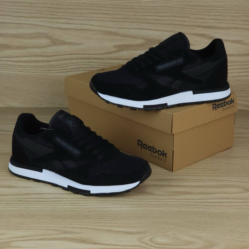 Original Reebok Classic Leather Utility Black White Sneakers | Shopee ...