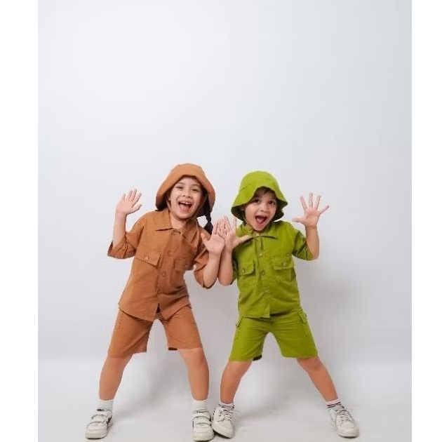 KATUN Children's Cotton Linen Safari Suit 2-8 Years Shirt Pants