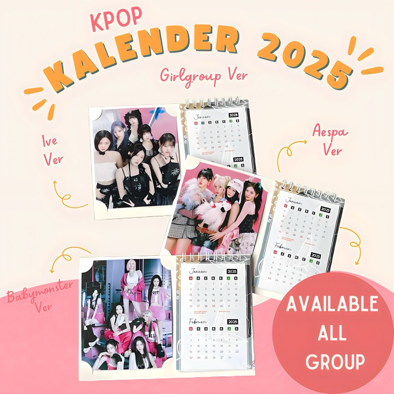 Table CALENDAR 2025 KPOP NCT ENHYPEN SEVENTEEN TWS TREASURE STRAYKIDS