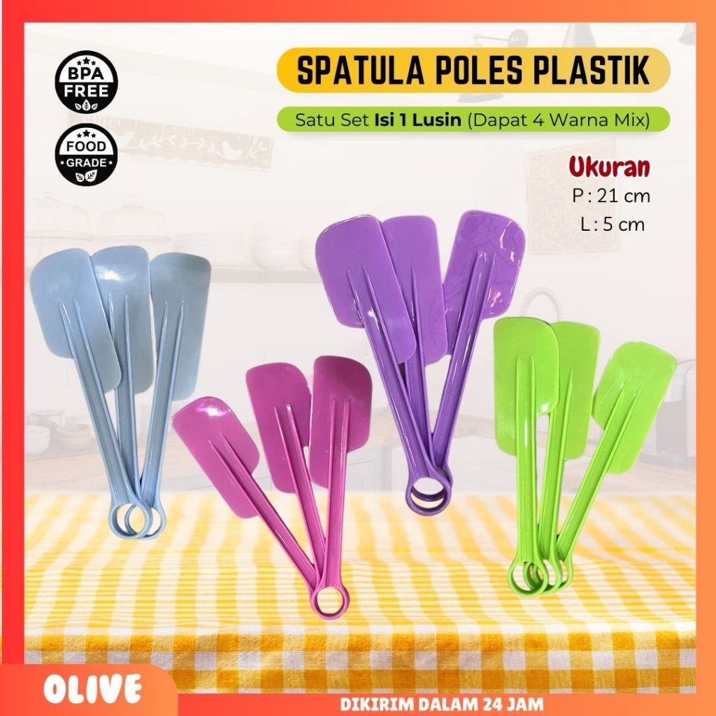 [Contents 12 PCS] 1 Dozen Plastic Spatulas / Plastic Solet / Beautiful ...