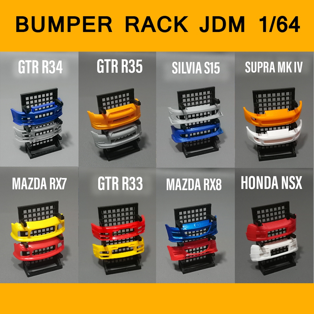 DIORAMA hotwheel MINIATURE BUMPER RACK JDM CAR diecast 1/64 XGEAR ...