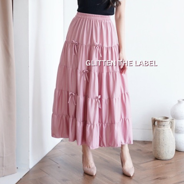 Ribbon Skirt - Ribbon Skirt - Coquette Ribbon Long Skirt - Basic Long ...