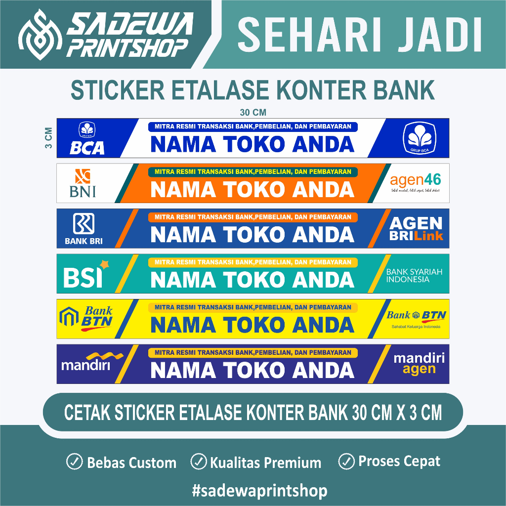 Counter Showcase Stickers / Bank Agent Stickers / Bank Stickers ...