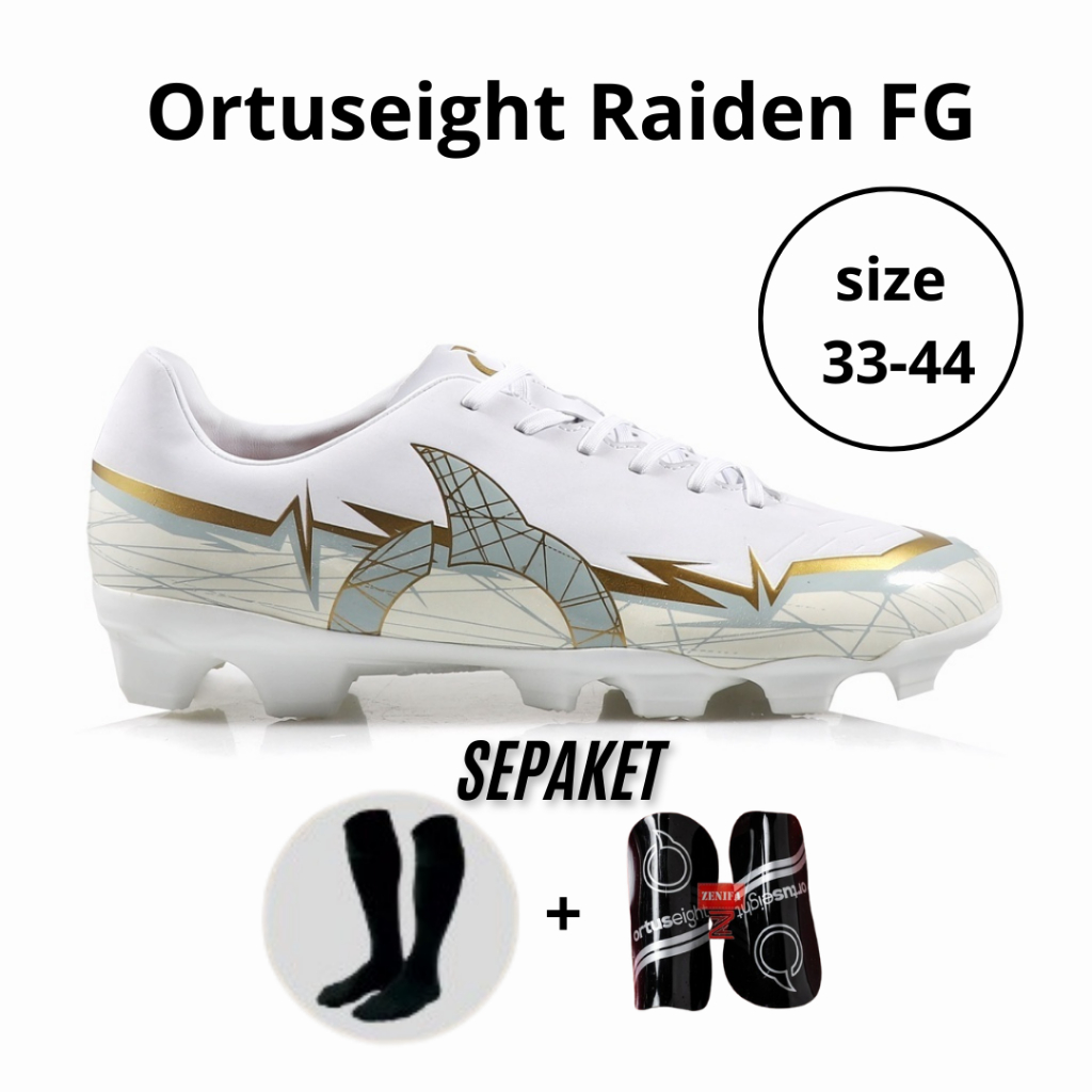 Ortuseight Catalyst Raiden Fg White Gold Silver Football Shoes, Socks ...