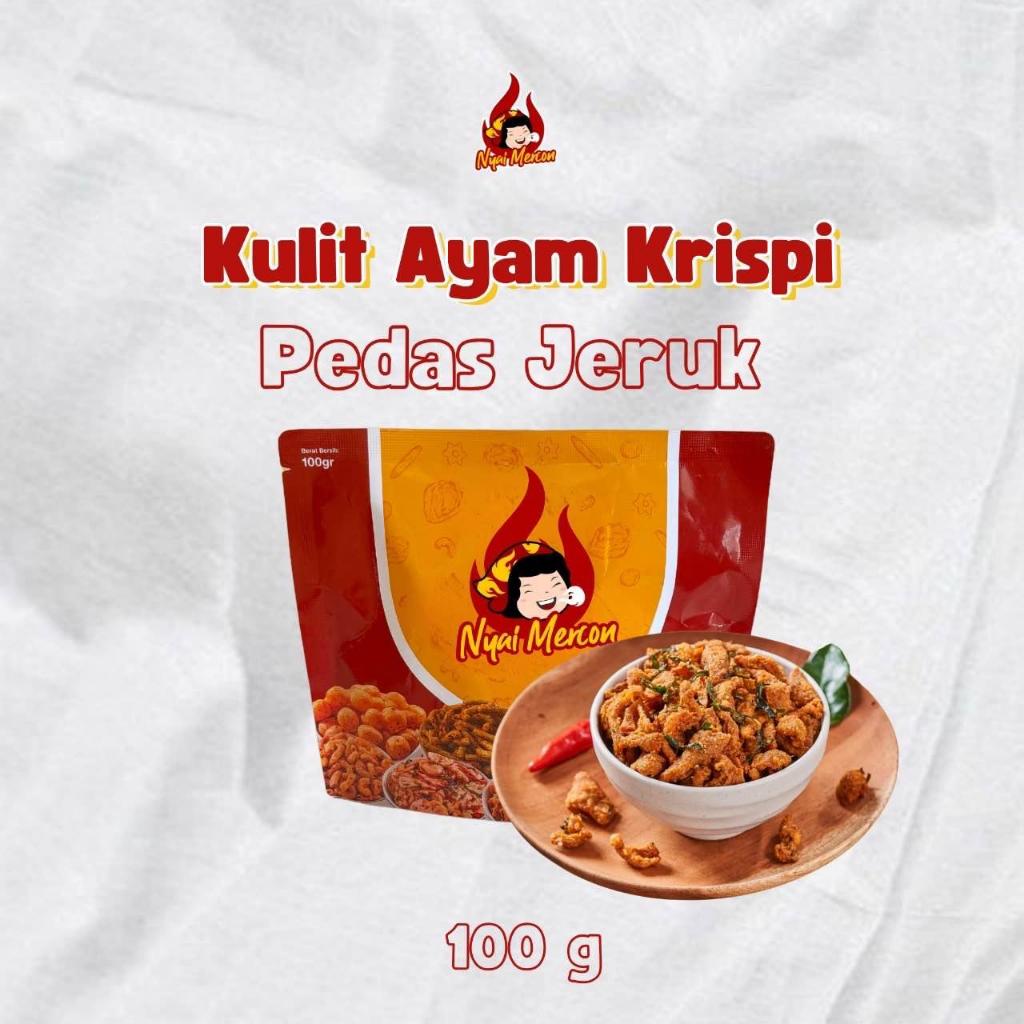 Nyai Mercon Chicken Skin Spicy Orange 100 gram Fried Snacks | Shopee ...