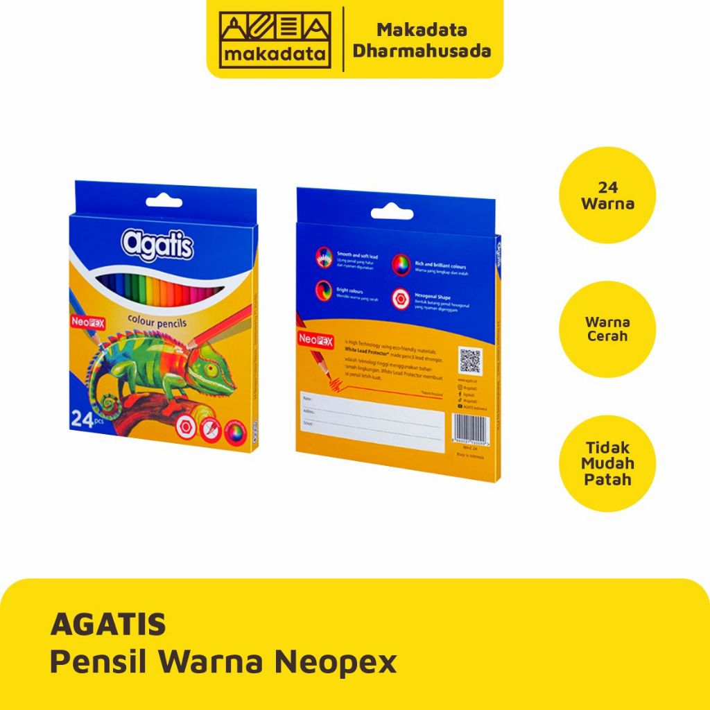 AGATIS COLOR PENCIL 24 COLORS NEOPEX LONG (1 SET) | Shopee Malaysia