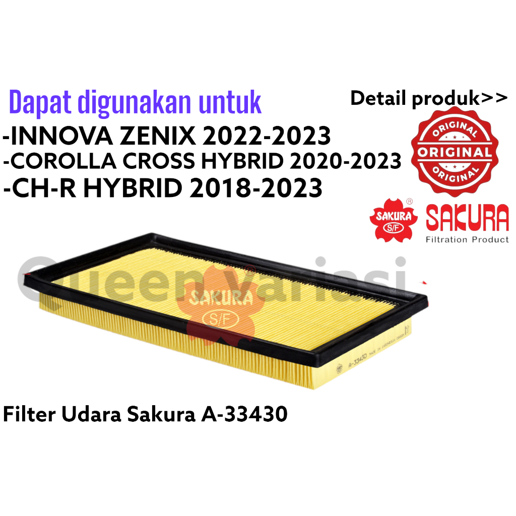 Innova ZENIX CAR AIR FILTER 2022-2023 / COROLLA CROSS 2020-2023 SAKURA ...