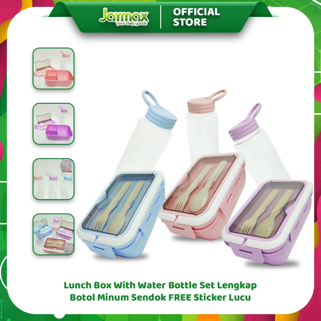 Lunch Box With Water Bottle Complete Set of Spoon Drinking Bottles FREE ...