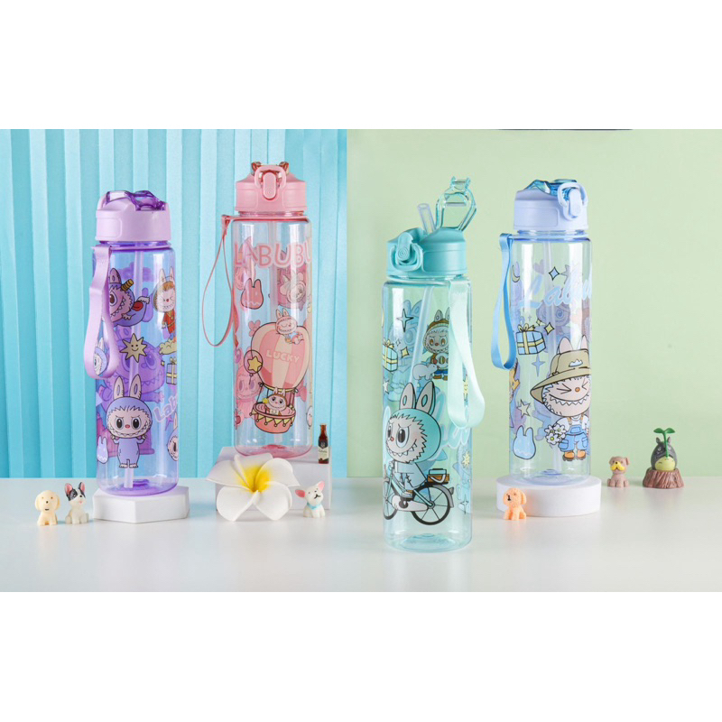 Labubu Drinking Bottle 900ML Straw and Hanging Rope | Shopee Malaysia