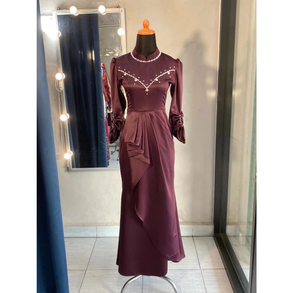 Special Burgundy - Rashiqa Dress Kharisma Simple Elegant Slim Fit ...
