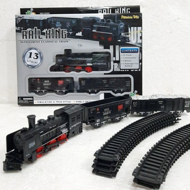Mj Children's Toy Rail King Train Contains 13Pcs Locomotive Train Gift ...