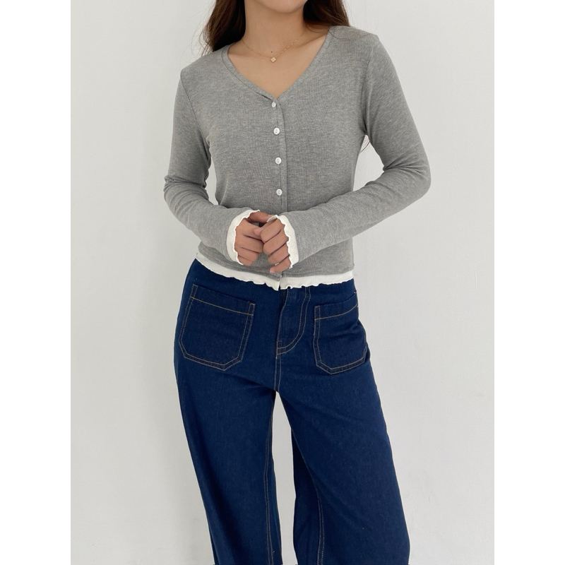 Asoka Kyra Cardigan 3154 - Outer Basic Long Sleeve Knit V-Neck - Women ...