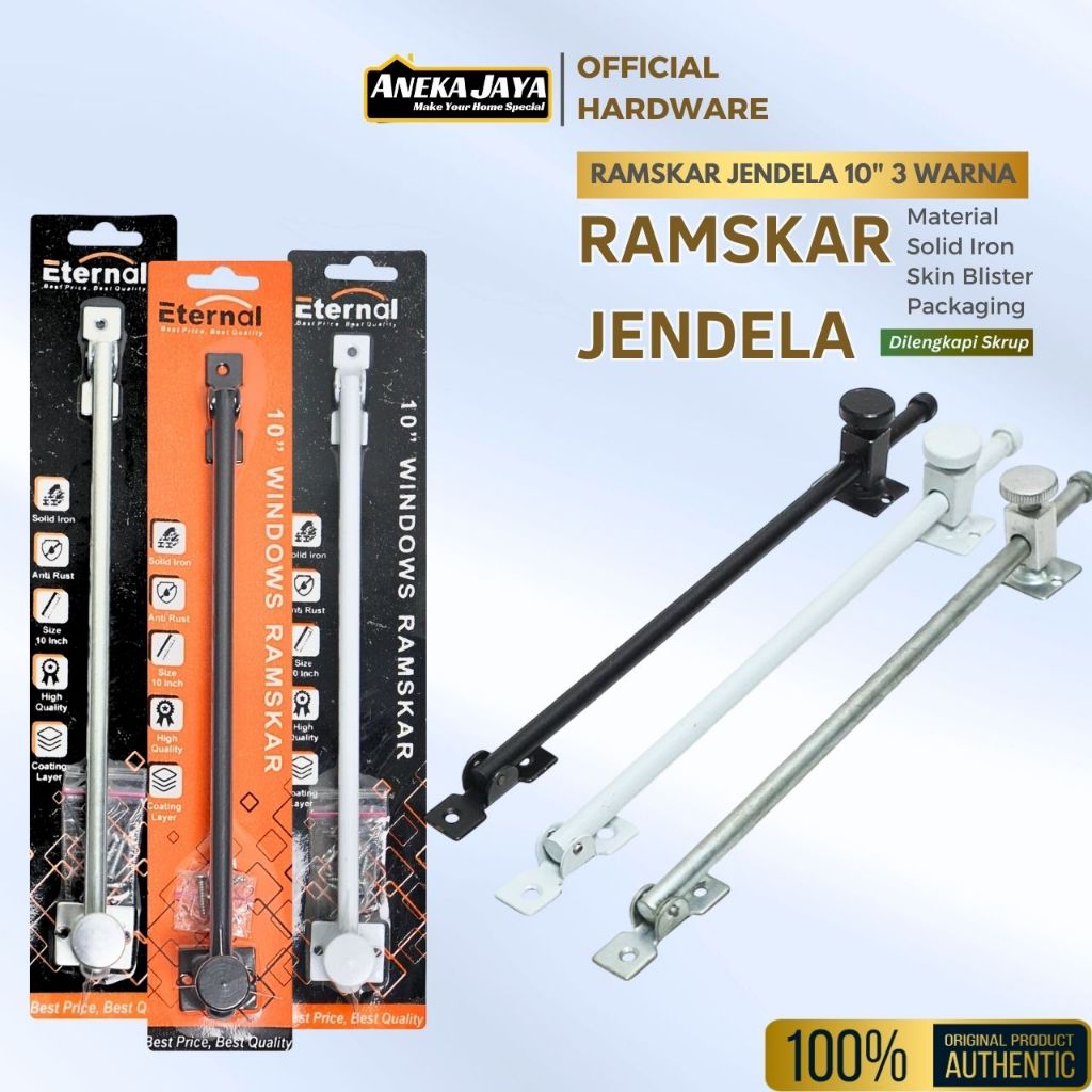 HITAM Aneka Jaya - Lamskar Premium Window Stopper 25 cm Ramskar Swivel ...