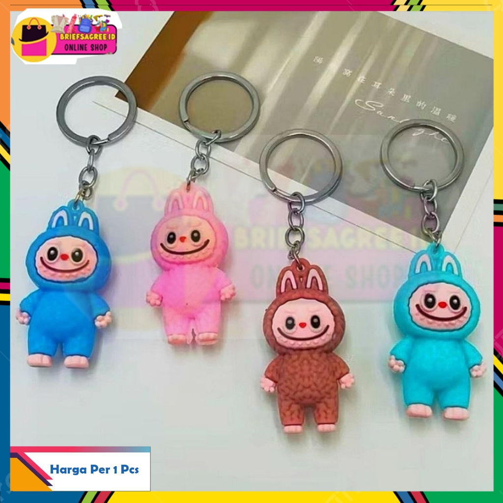 GANTUNGAN Labubu Bunny Keychain Bag Keychain Monster Character Key Bag ...