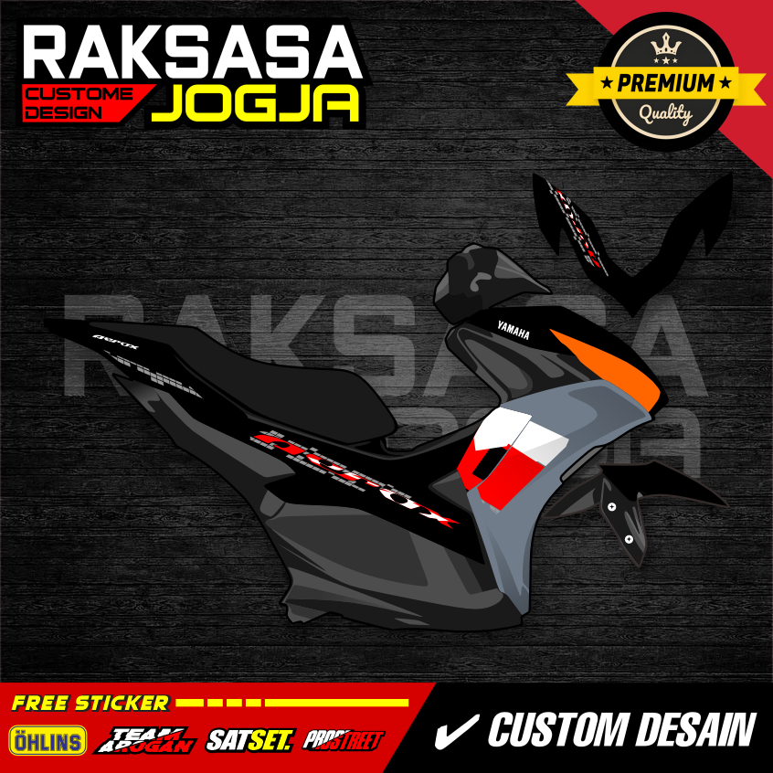 Yamaha Aerox new transparent vinyl racing striping sticker, minimalist ...