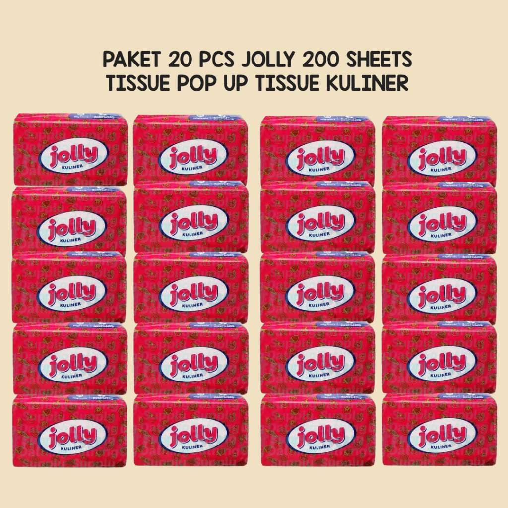 (20 Pack) Jolly Pop Up Culinary Tissue 200 sheets 2 ply Dining Table ...