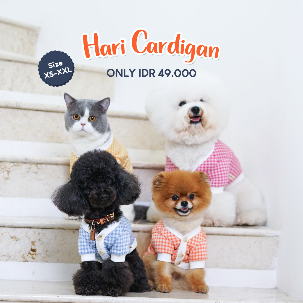 Pawlovin Dog & Cat Clothes Cardigan Day Shopee Malaysia
