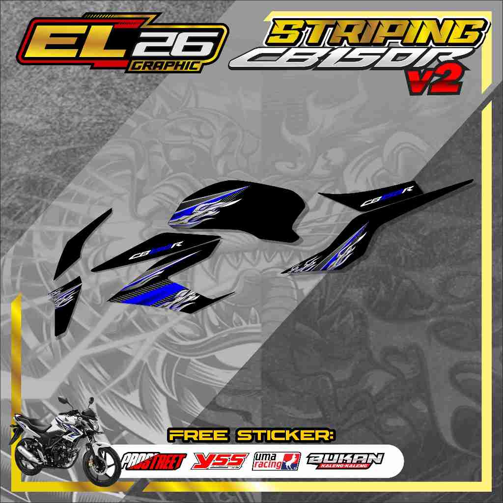 628 STRIPING STICKER CB 150R V2 - STICKER CB 150R V2 MOTIF STAR ...