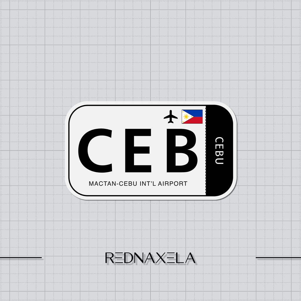 Vinyl Sticker Mactan-Cebu International Airport Code CEB Sign Sticker ...